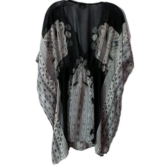 Tramp Clothing Brand Womens Size 2X Sheer Colorful Beach Cover Up Flowing Top - Picture 7 of 7